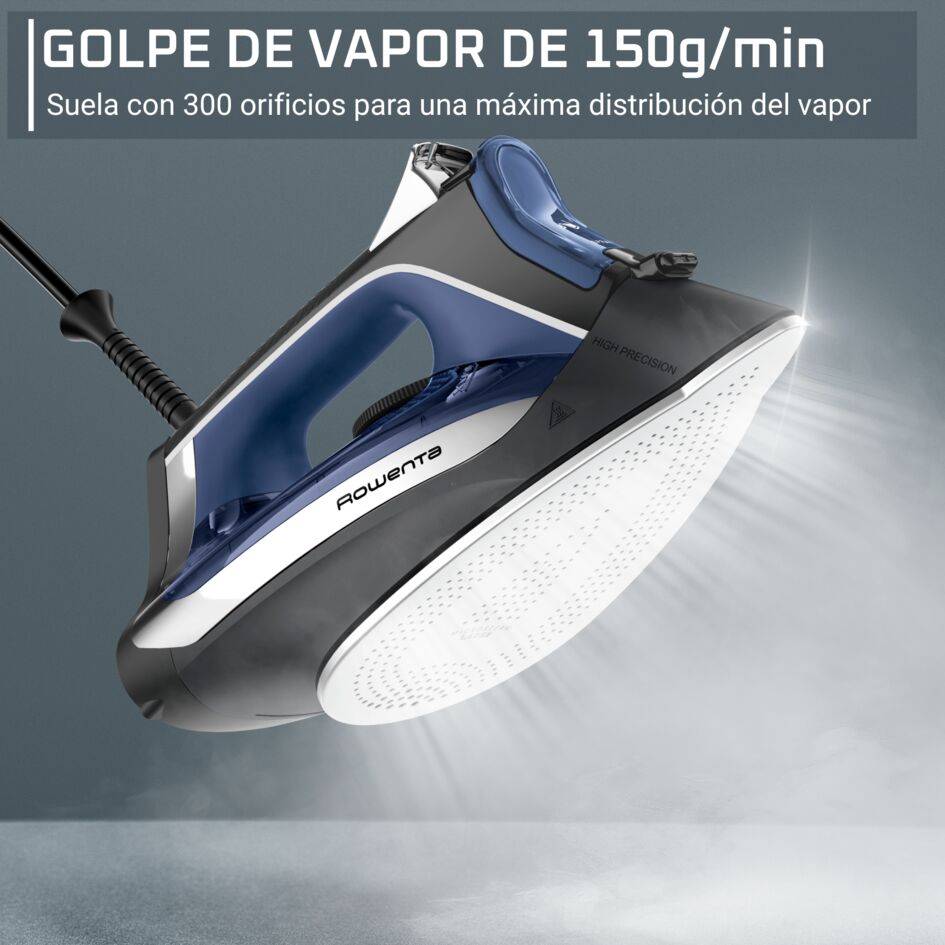 Plancha Acess Steam de Rowenta, Plancha de vapor, Suela Microsteam 300, Salida de vapor continuo de 40 g/minuto, Golpe de vapor de 140 g/min, 2500 W