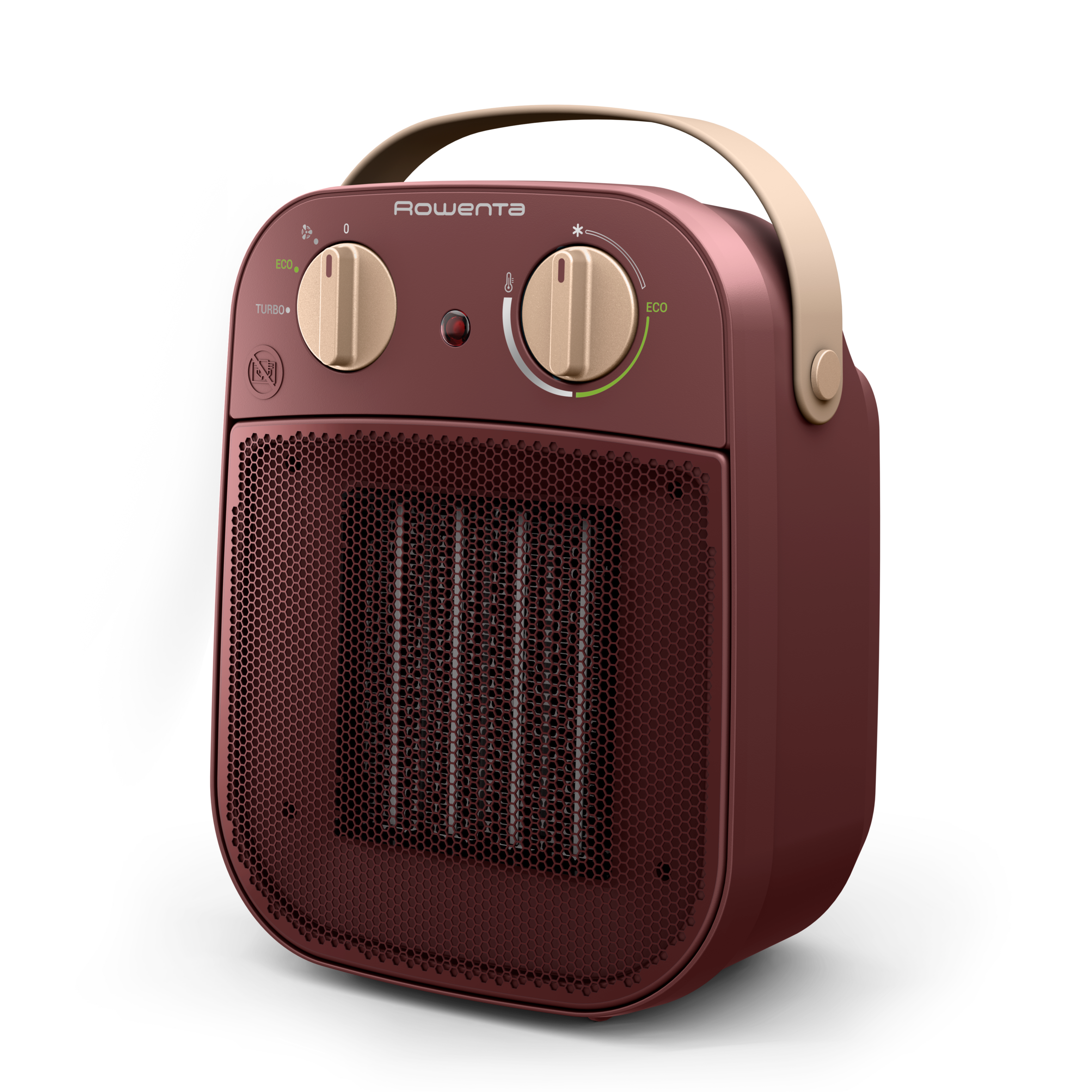 My Nomad de Rowenta, Calefactor Potente, Silencioso, Modo Turbo 1800W, Modo Eco 900W, Diseño Compacto, Fácil de transportar, Rojo