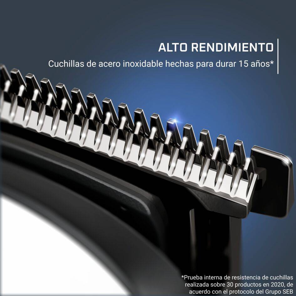 Trim & Style 8 en 1 de Rowenta, Multiaccesorios para hombres, Cuchillas de acero inoxidables, 6 peines fijos