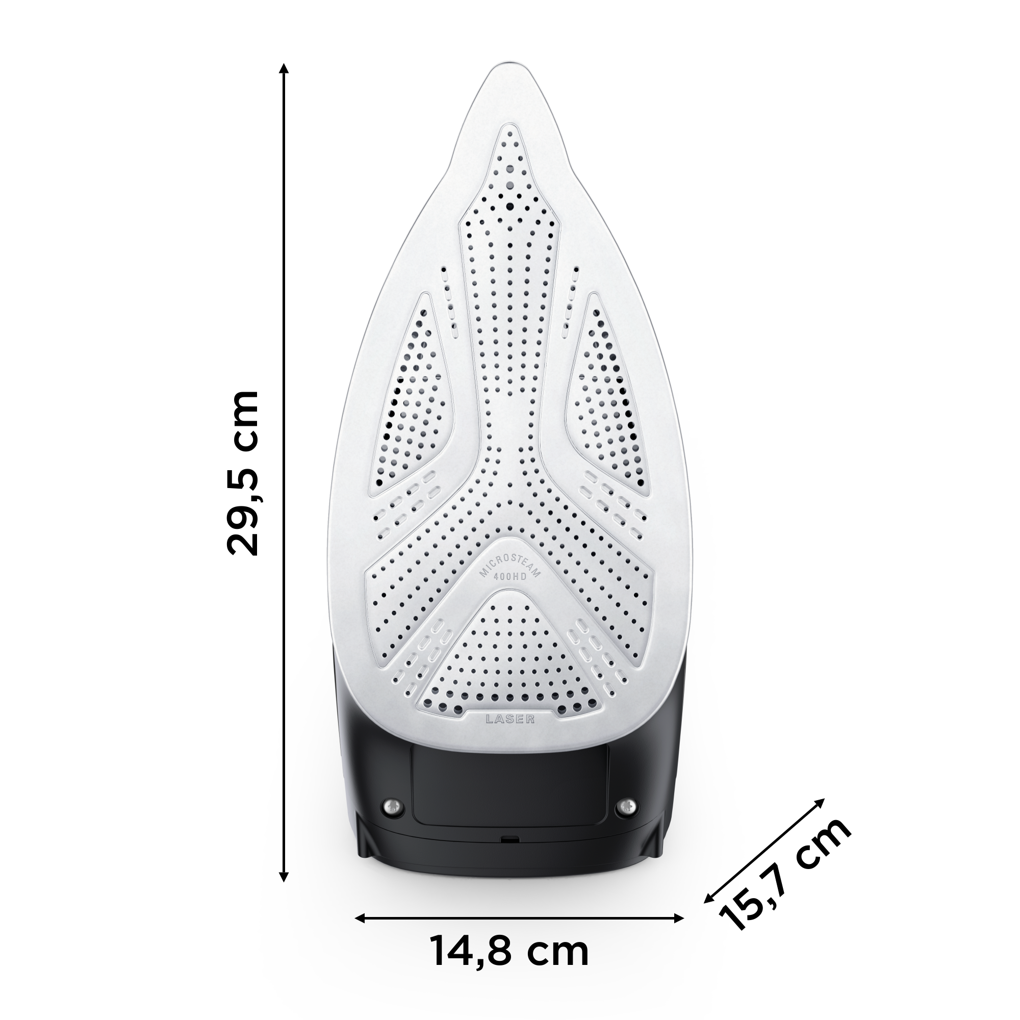 Focus Excel, Plancha de vapor, Gran distribución de vapor, Golpe de 180 g/min, Negra y azul