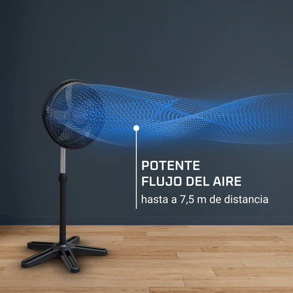 Turbo Essential, Ventilador de pie, Potente, Bajo consumo energético