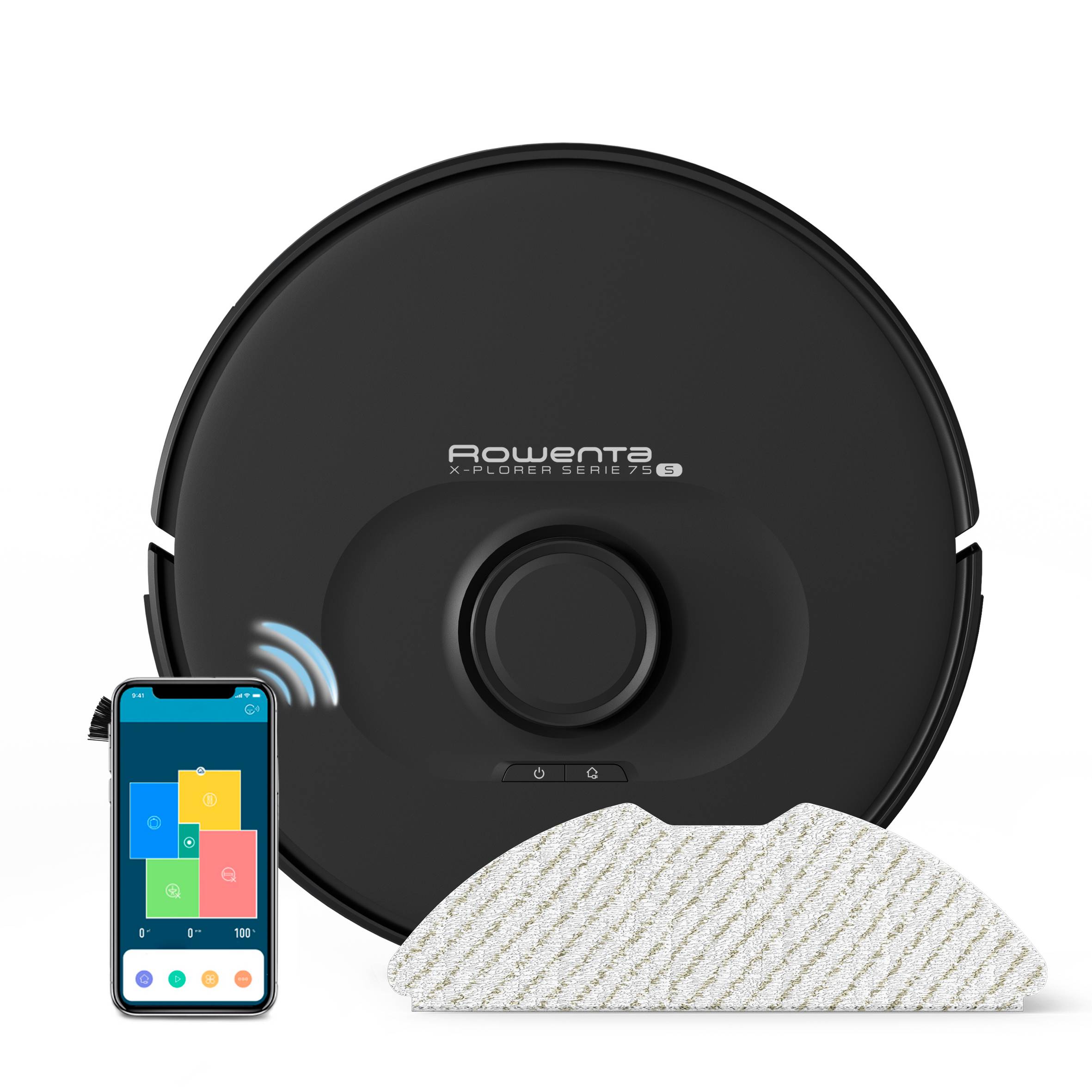 X-PLORER Serie 75 S, Robot aspirador, navegación de alta precisión, limpieza 4 en 1, fregado avanzado con sistema Smart Aqua Power, ajustes personalizados, salta obstáculos elevados, 120 minutos de autonomía