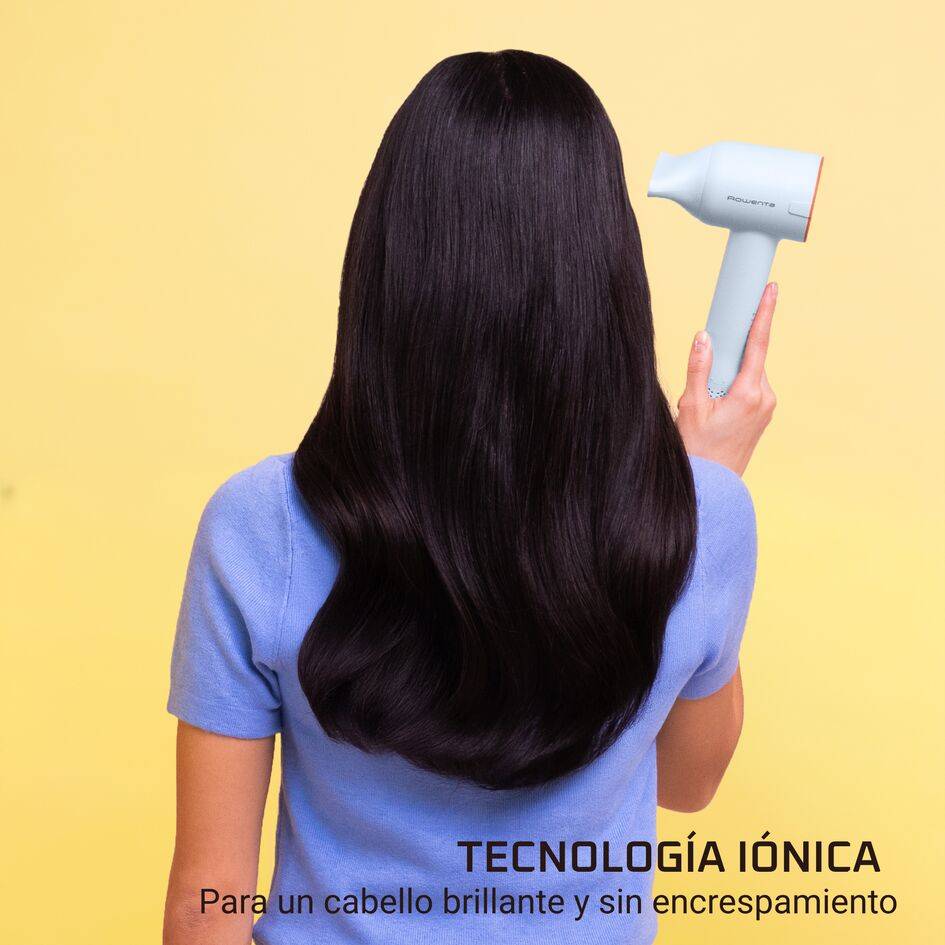 Blumia de Rowenta, Secador de pelo, Motor digital de alta velocidad, 350 g, Secado Rápido, Compacto, Azul
