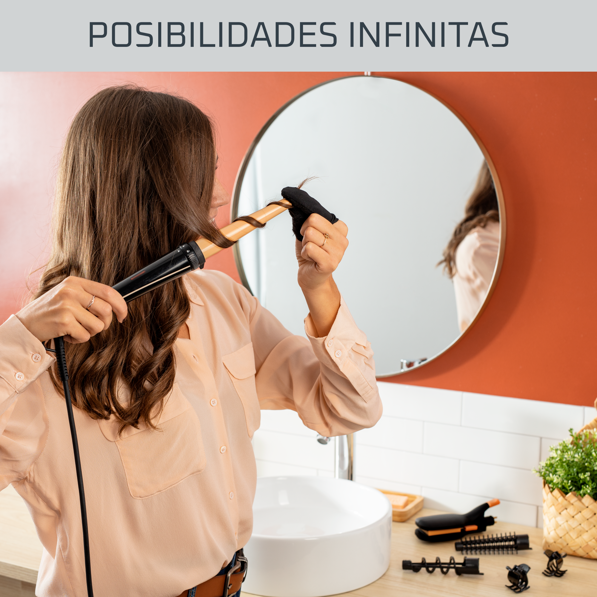 Infinite Looks 14 en 1, Multistyler, Moldeador con 14 opciones, Brillo radiante