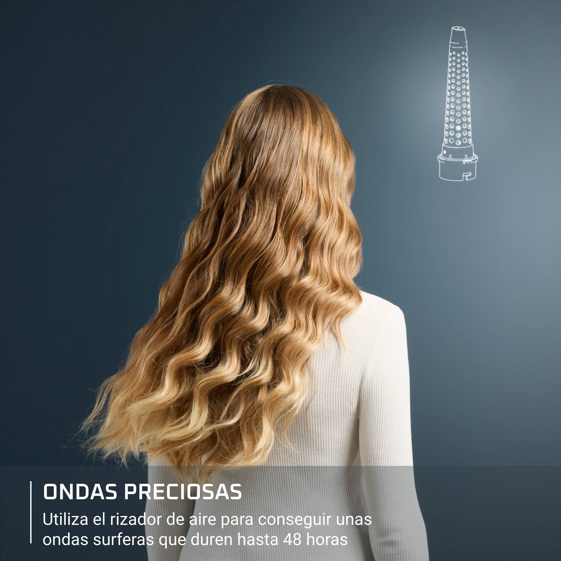 Air Shape de Rowenta, Moldeador de cabello, 4 cabezales distintos, Motor digital de alta velocidad, Hasta 150 km/h, Resultados duraderos