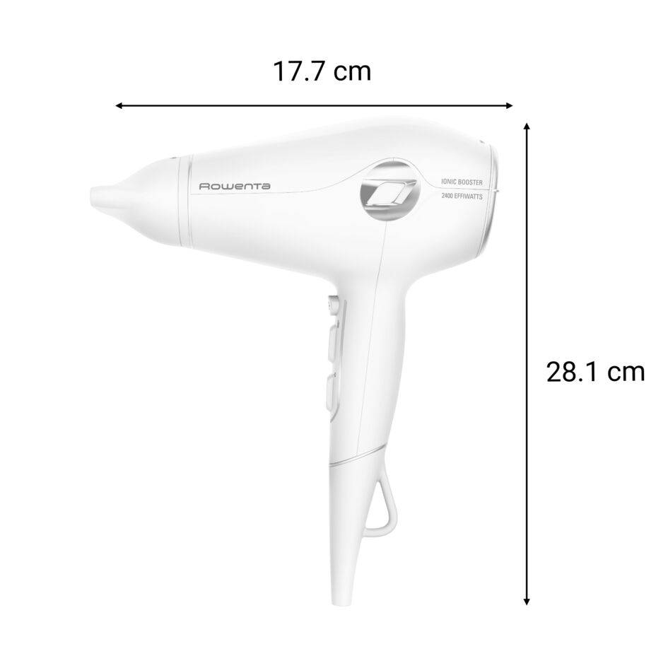 Volumizer, Secador de pelo, Motor híbrido, 2400 Effiwatts, 3D Volume Booster, Blanco
