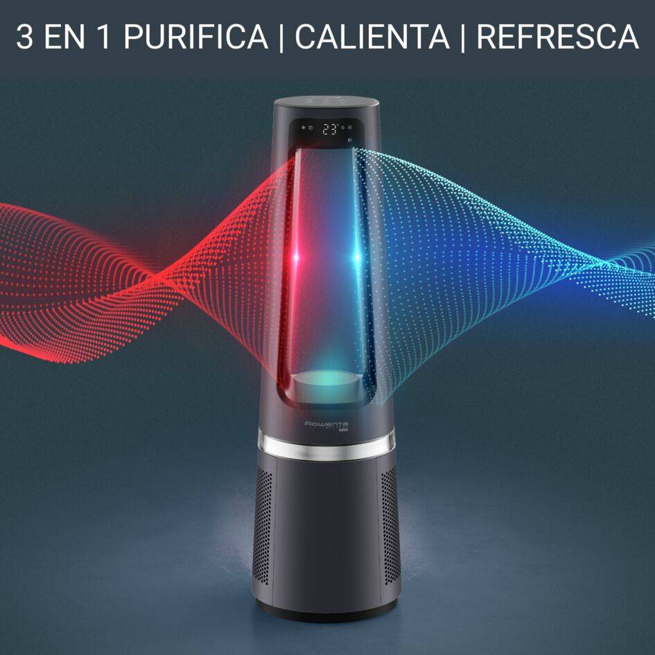 Eclipse 3 en 1, Purificador, Ventilador, Calefactor, Negro