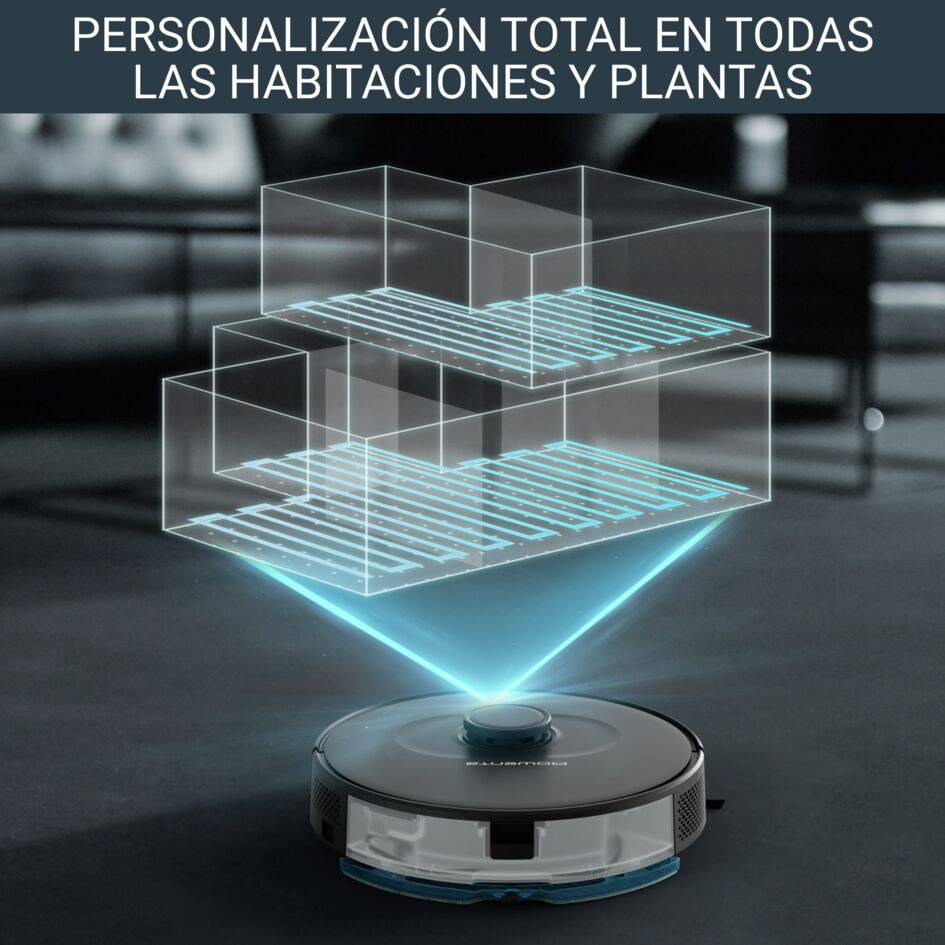 X-Plorer Serie 75 S+, Robot aspirador, Sistema de autovaciado, Limpieza 4 en 1, Navegación láser, Negro