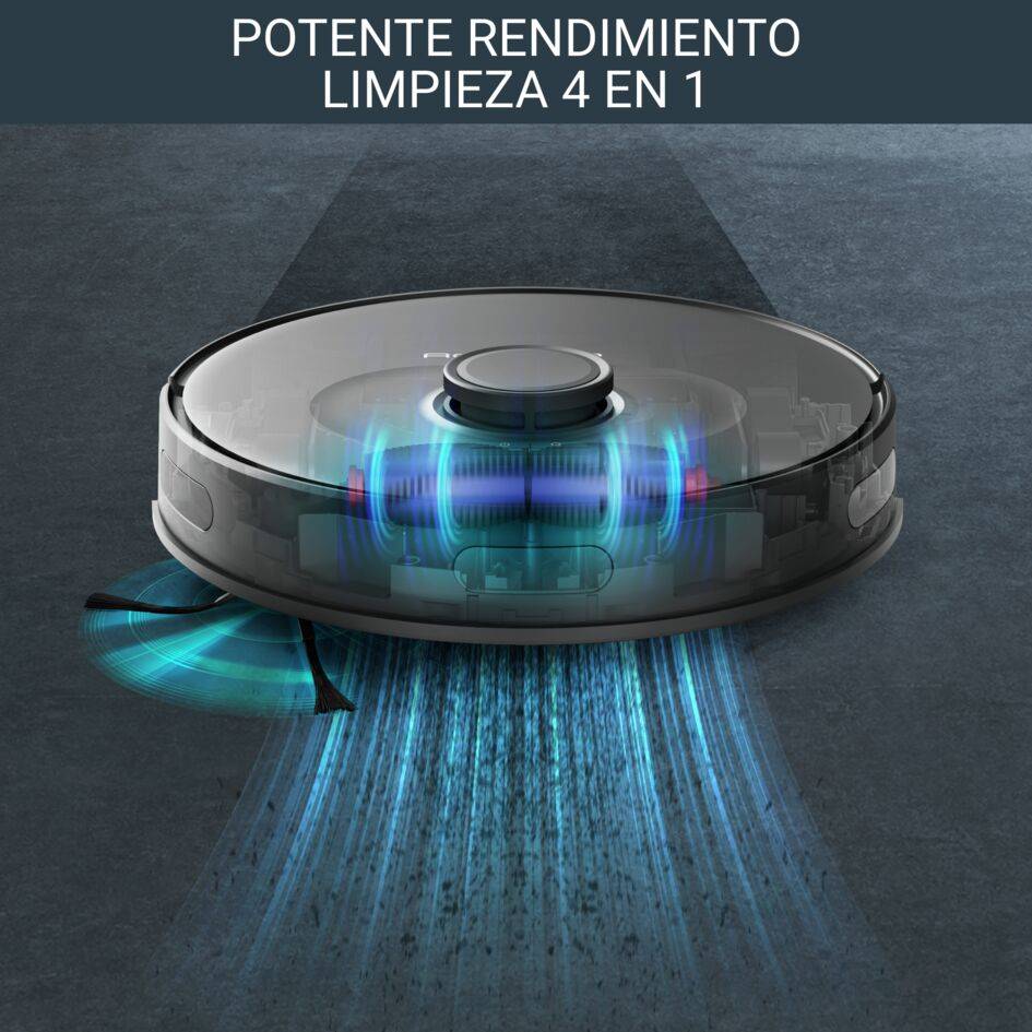 X-PLORER Serie 75 S, Robot aspirador, navegación de alta precisión, limpieza 4 en 1, fregado avanzado con sistema Smart Aqua Power, ajustes personalizados, salta obstáculos elevados, 120 minutos de autonomía