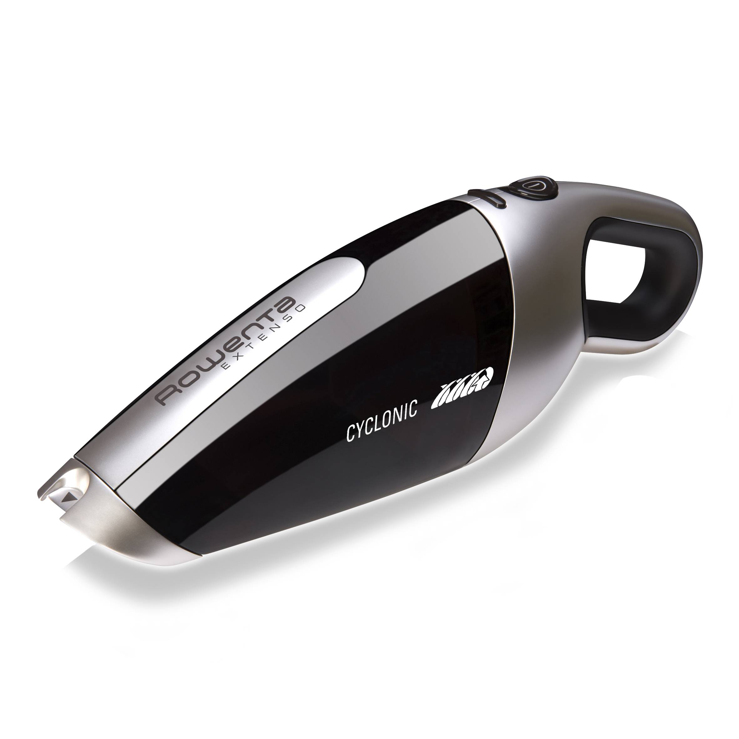 Extenso 7,2V, Aspiradora de Mano sin Cable de Rowenta, 16 Min de Autonomía, Sistema Ciclónico, Depósito de 375 ml, Color Negro y Plateado