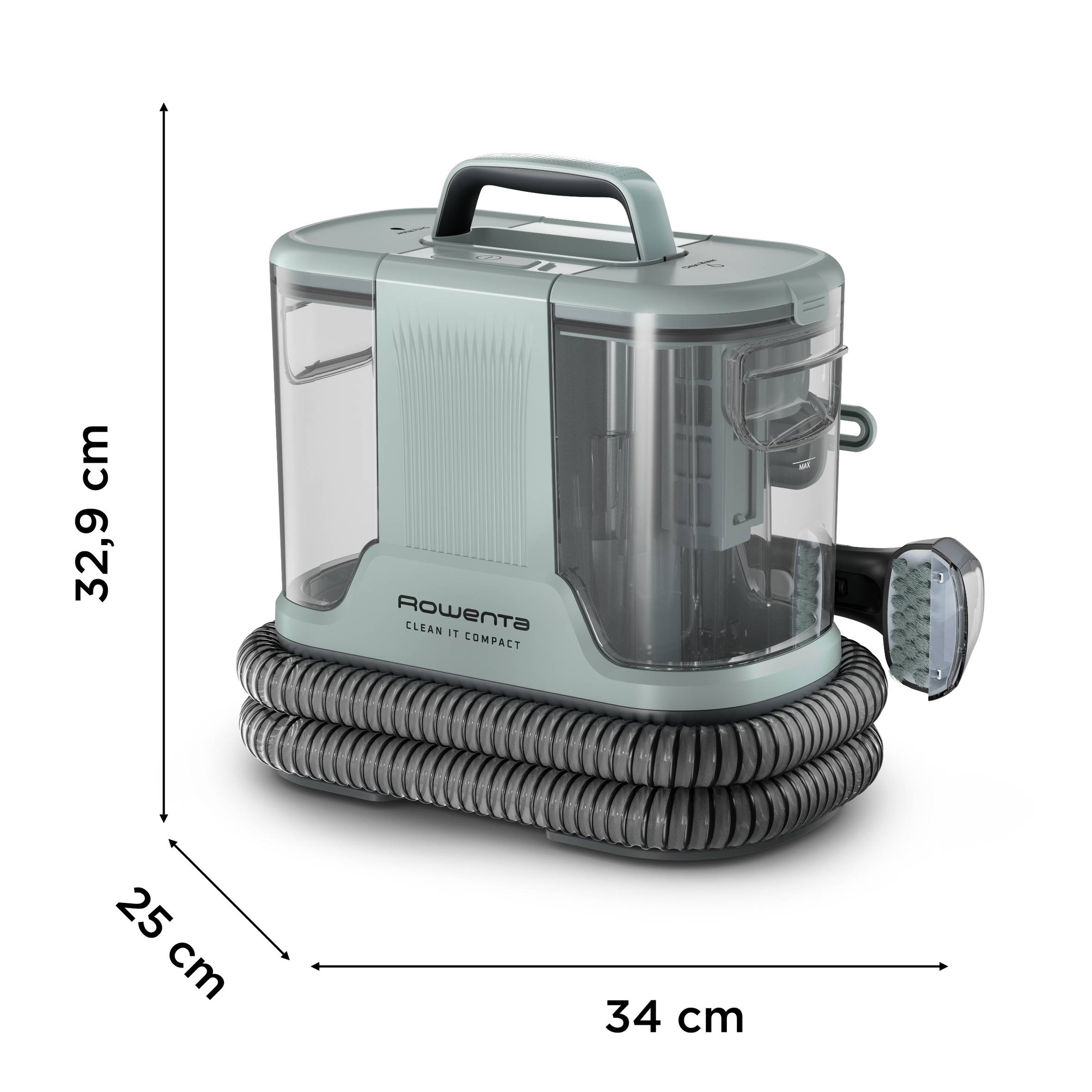 Clean It Compact de Rowenta, Aspirador de tapicerías, Limpieza rápida de derrames y manchas, hasta 11,5 kPa, 400 W, Incluye sistema de autolimpieza