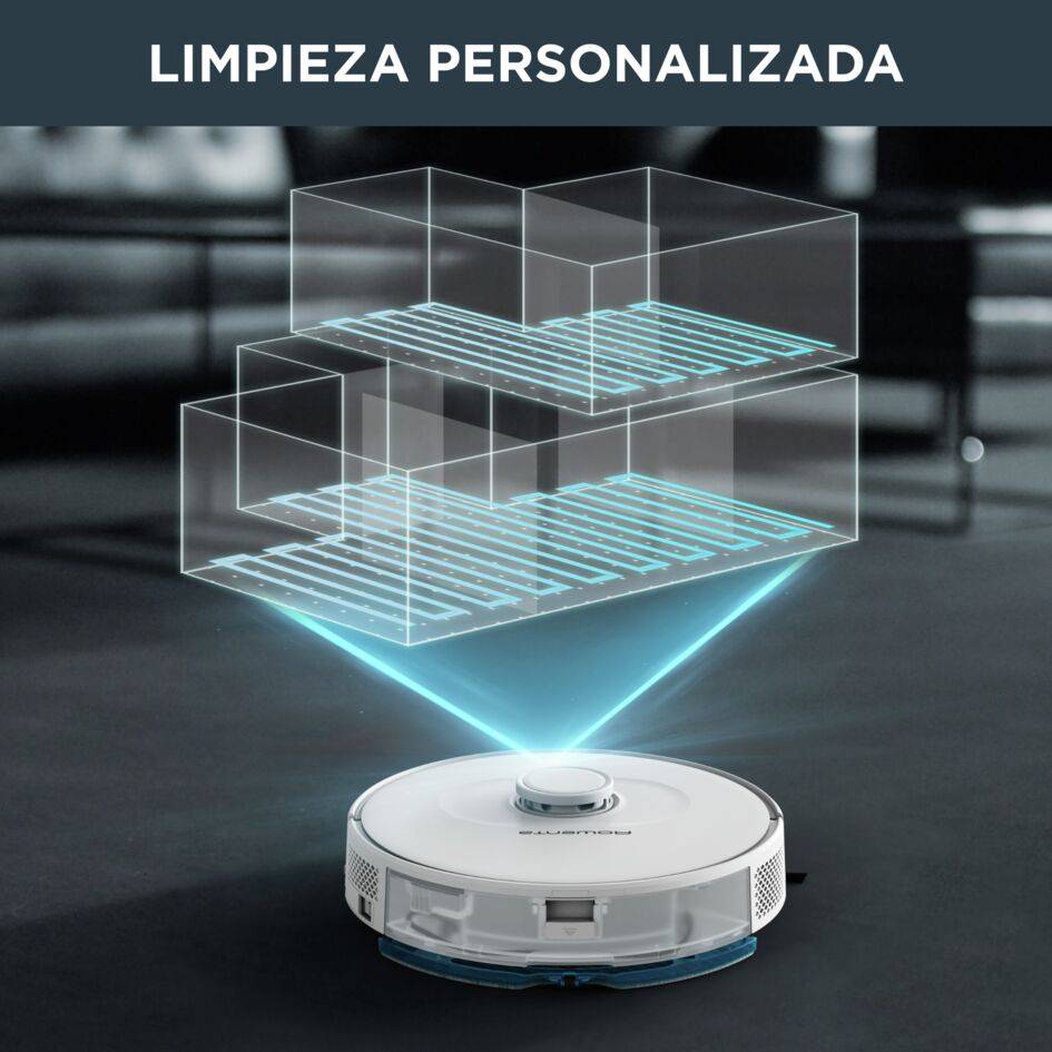 X-Plorer Serie 75 S+, Robot aspirador, Sistema de autovaciado, Limpieza 4 en 1, Navegación láser, Blanco