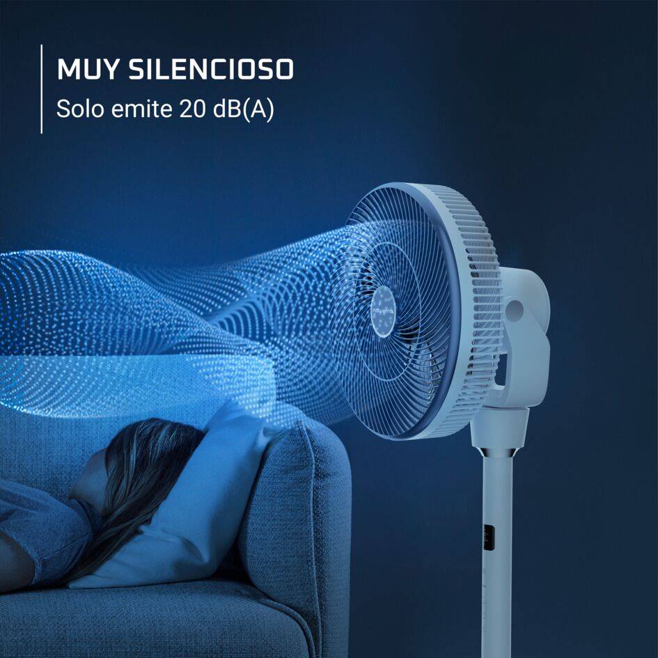 Turbo Swift Silence de Rowenta, Ventilador de pie, Frescor intenso, Oscilación multidireccional, Diseño compacto adaptable