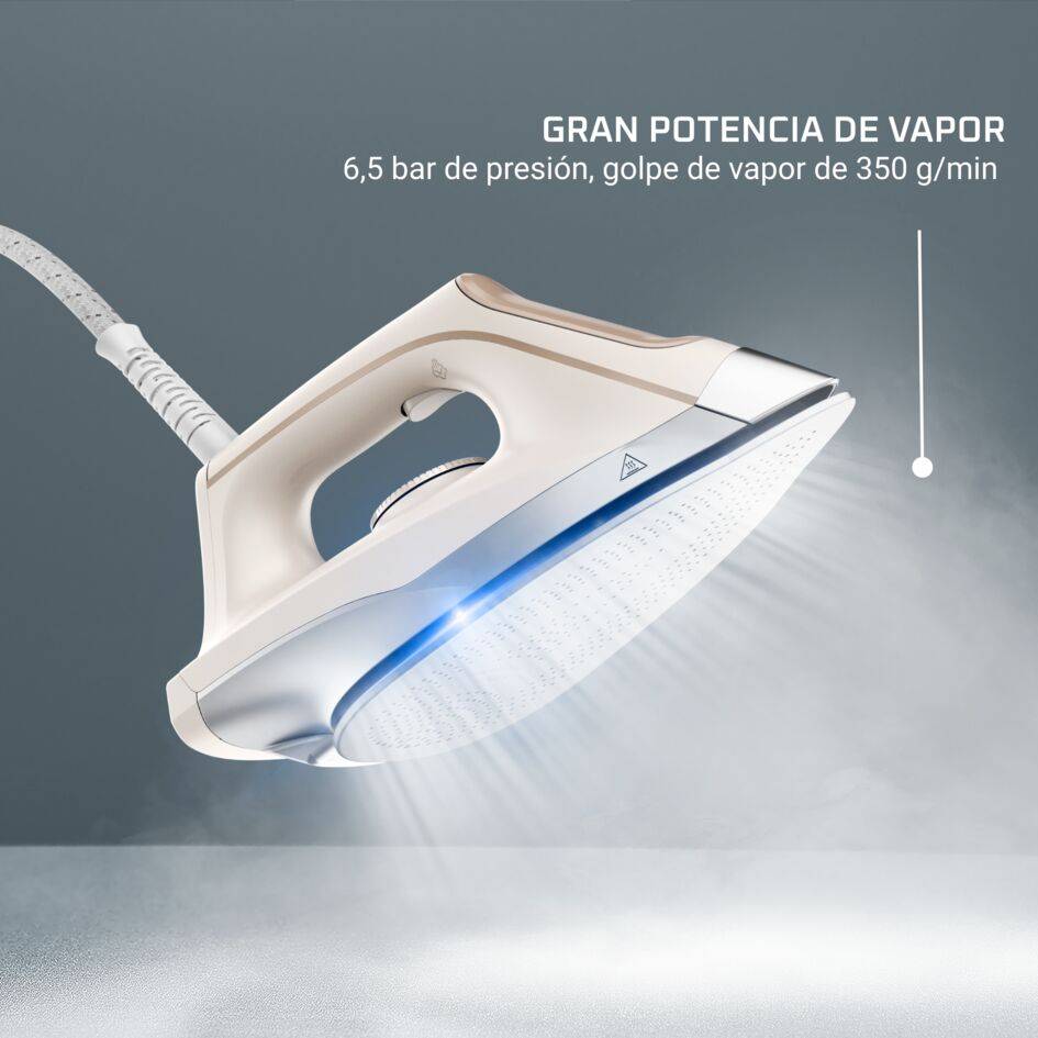 Turbosteam de Rowenta, Centro de planchado, compacto, 6,5 bar de presión, Golpe de vapor muy potente de 350 g/min y Salida de vapor continua de 120 g/min