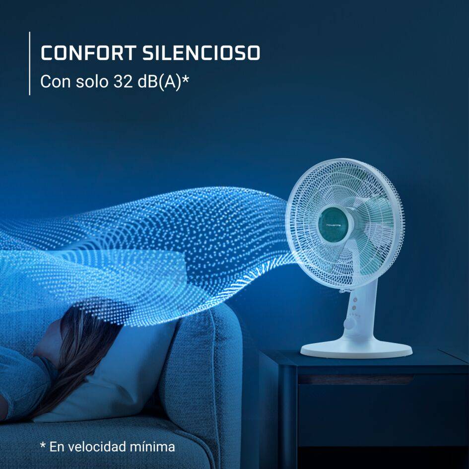Turbo Silence Extreme de Rowenta, Ventilador de mesa, Frescor excepcional, silencioso