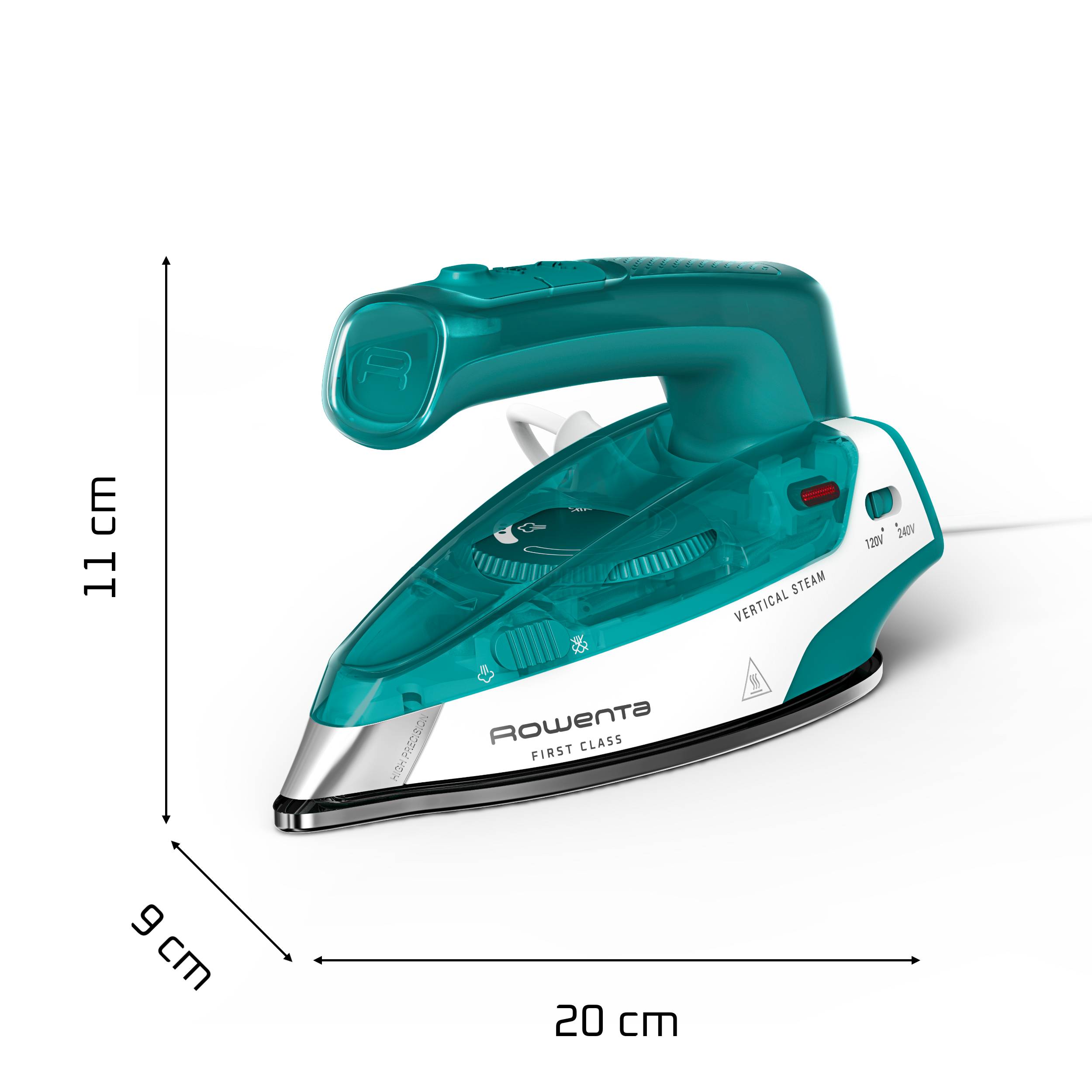 First Class de Rowenta, Plancha de vapor, Formato plegable de viaje, Compacta, Ligera, Calentamiento rápido