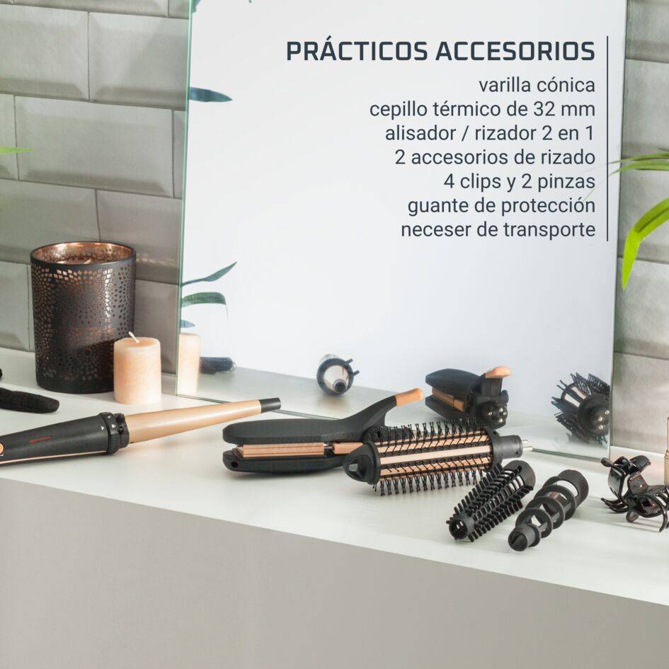 Infinite Looks 14 en 1, Multistyler, Moldeador con 14 opciones, Brillo radiante