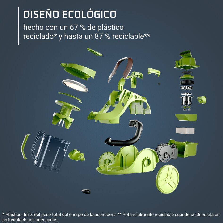 Green Force Cyclonic Effitech, Aspiradora sin bolsa, Negro y terracota