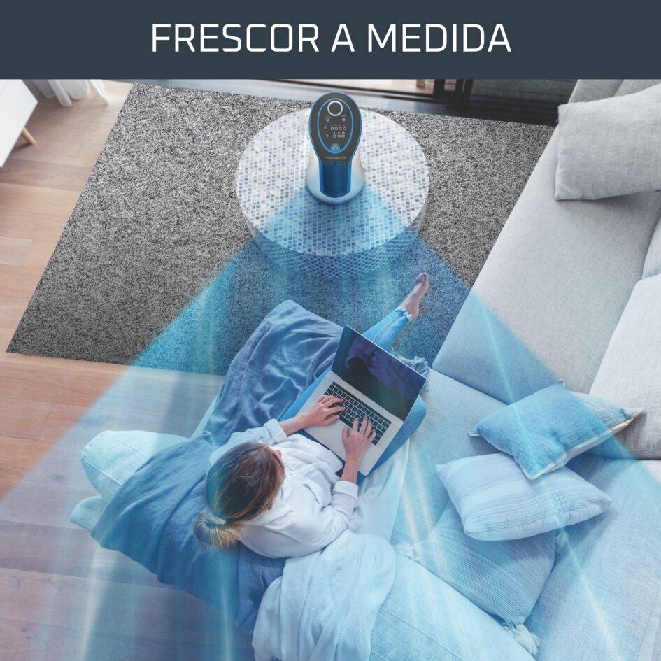 Eole Compact de Rowenta, Ventilador de torre, 3 velocidades, silencioso, oscilación automática