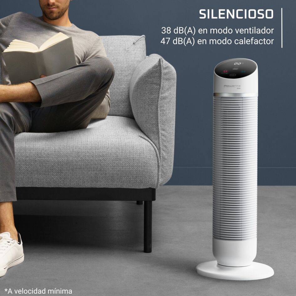 Silent Comfort 3 en 1, Ventilador de torre, Calienta y purifica, Silencioso