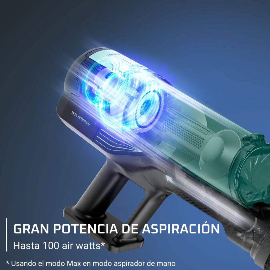 X-Force 8.80 de Rowenta, Aspiradora Escoba Sin Cable, limpieza potente, 100 AW, Larga autonomía, 1,3 kg en modo de mano, Modelo para Alergias