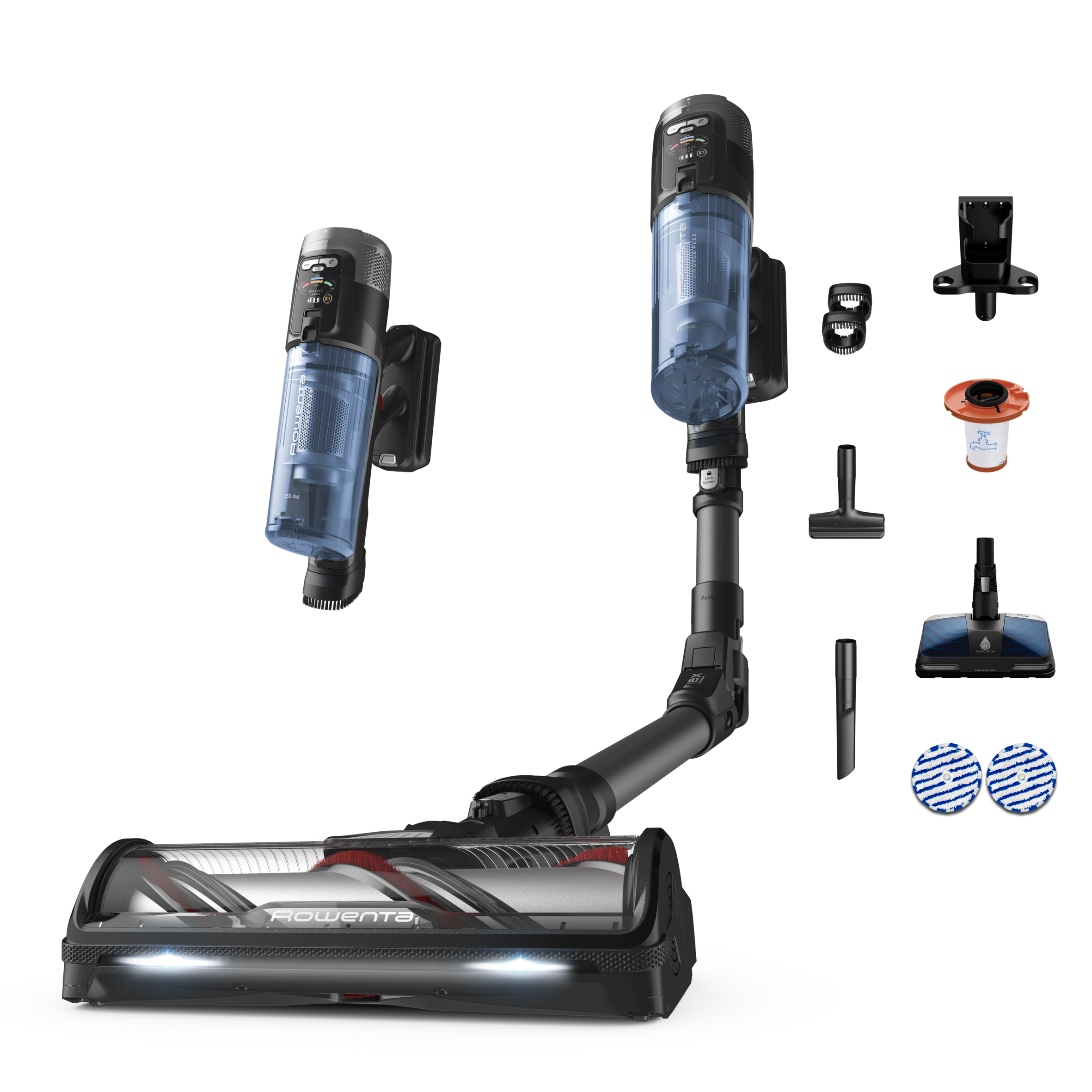 X-Force Flex 12.60 Neo de Rowenta, Aspiradora Escoba Sin Cable, 2 en 1, Pantalla Smart Control, Potencia de limpieza profunda, Gran Autonomía