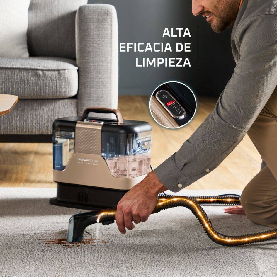 Clean It Hot & Cold de Rowenta, Aspirador limpiatapicerías,1150 W, Succión de hasta 13 kPa, Dos Modos De Limpieza en Caliente y Frío