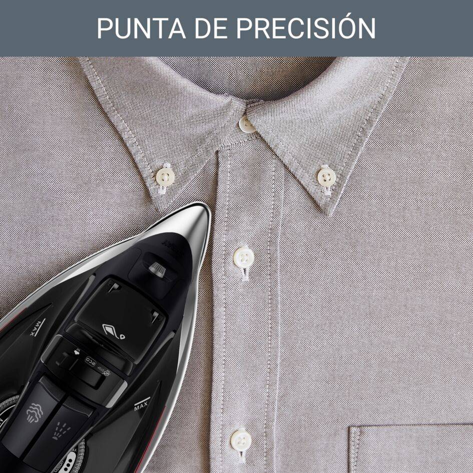 Pro Master de Rowenta, Plancha de vapor, Gran distribución del vapor, Golpe de vapor de 200 g/min, Negra