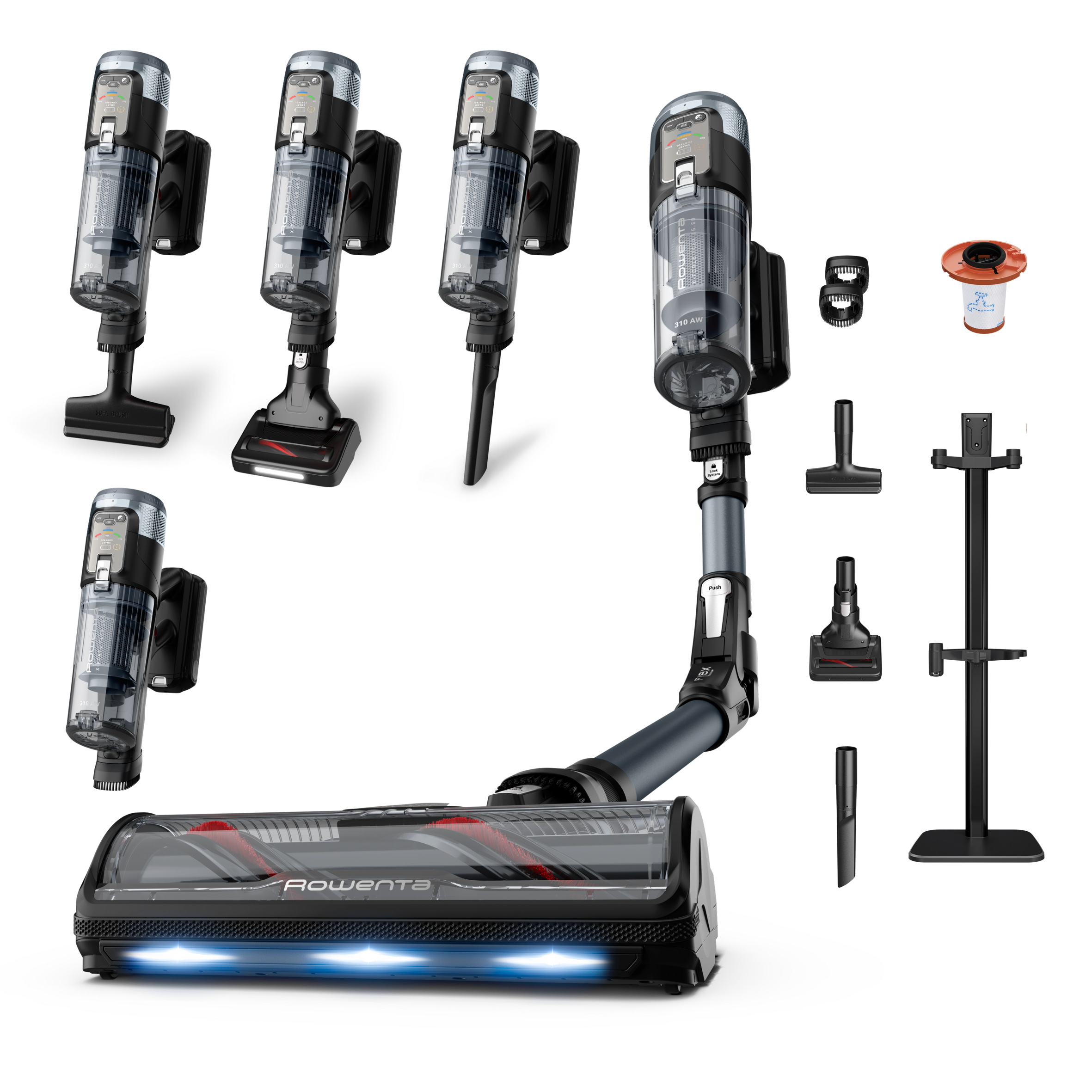 X-Force flex 16.60 de Rowenta, Aspiradora escoba sin cable, aspiración extrema, animal care, gran autonomía, 315 AW