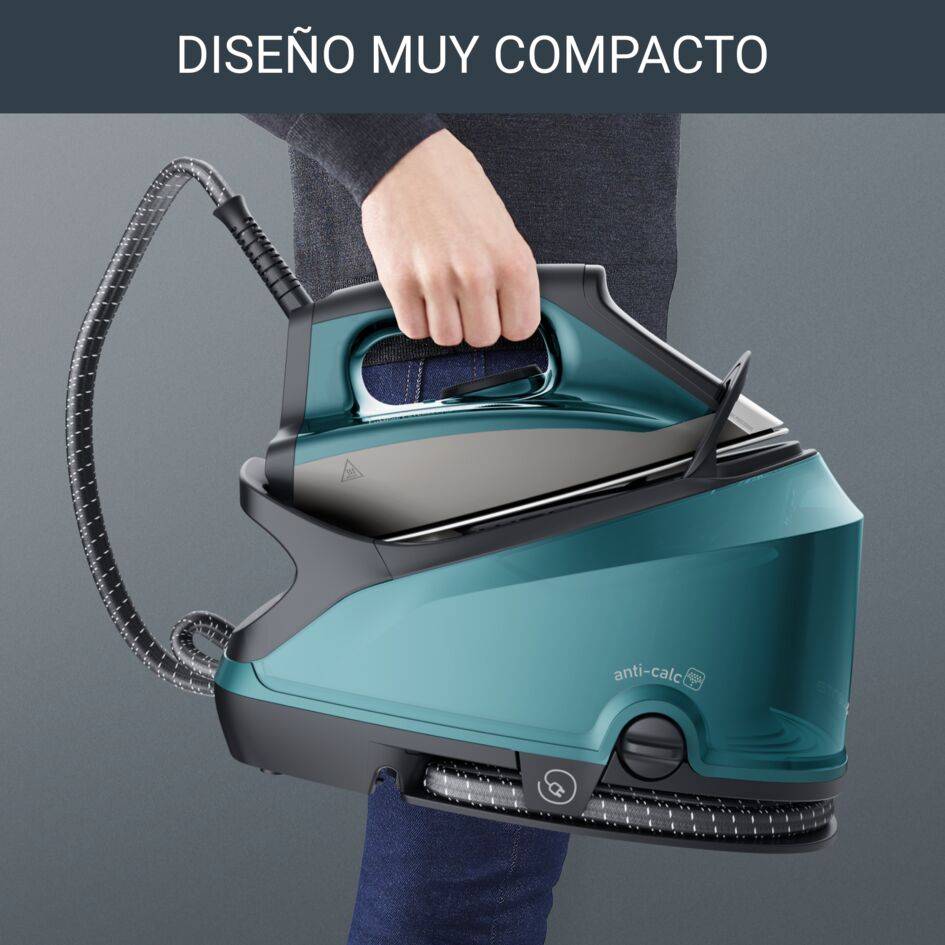 Compact Steam Pro, Centro de planchado, 6,3 bares, Golpe de 325 g/min, Modo Eco, Azul