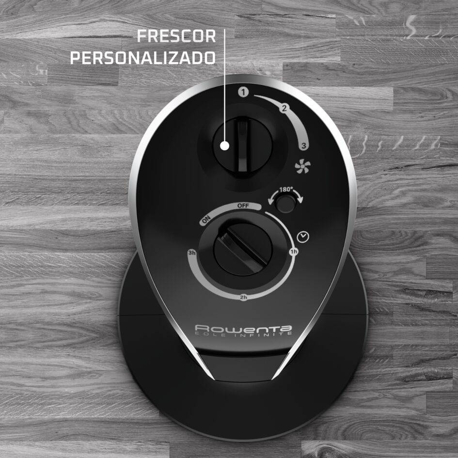 Ventilador de torre Rowenta Eole Infinite, potente, silencioso, bajo consumo, oscilación de 180°, 3 velocidades, temporizador