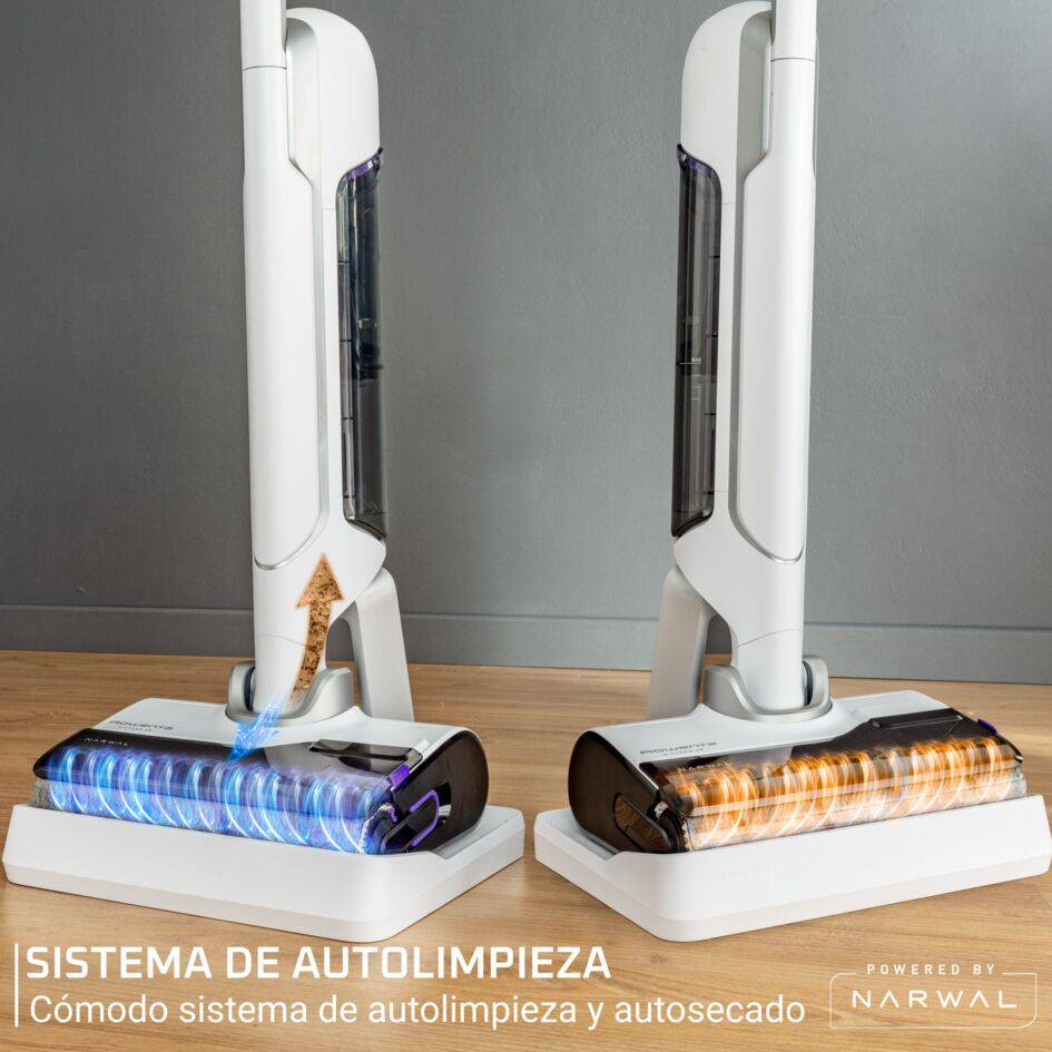 X-Clean 10 de Rowenta, Fregona Eléctrica Sin Cable, Tecnología Wet & Dry, Gran Autonomía, Autolimpieza y Secado Automático,18kPA 