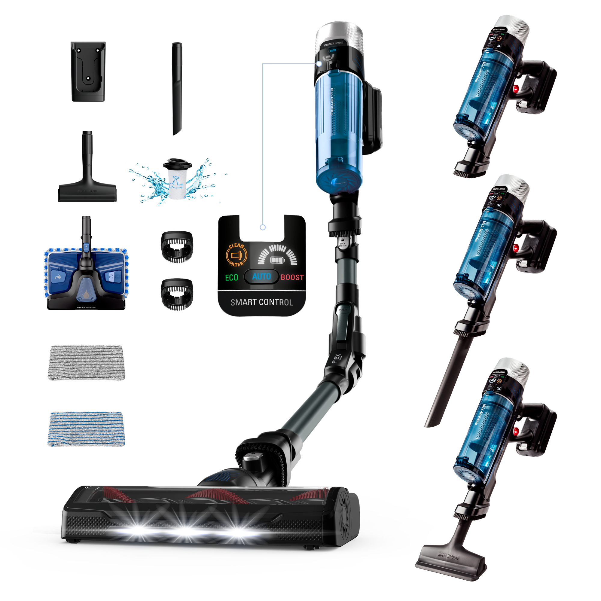 X-Force Flex 9.60, Aspiradora escoba sin cable, Aqua