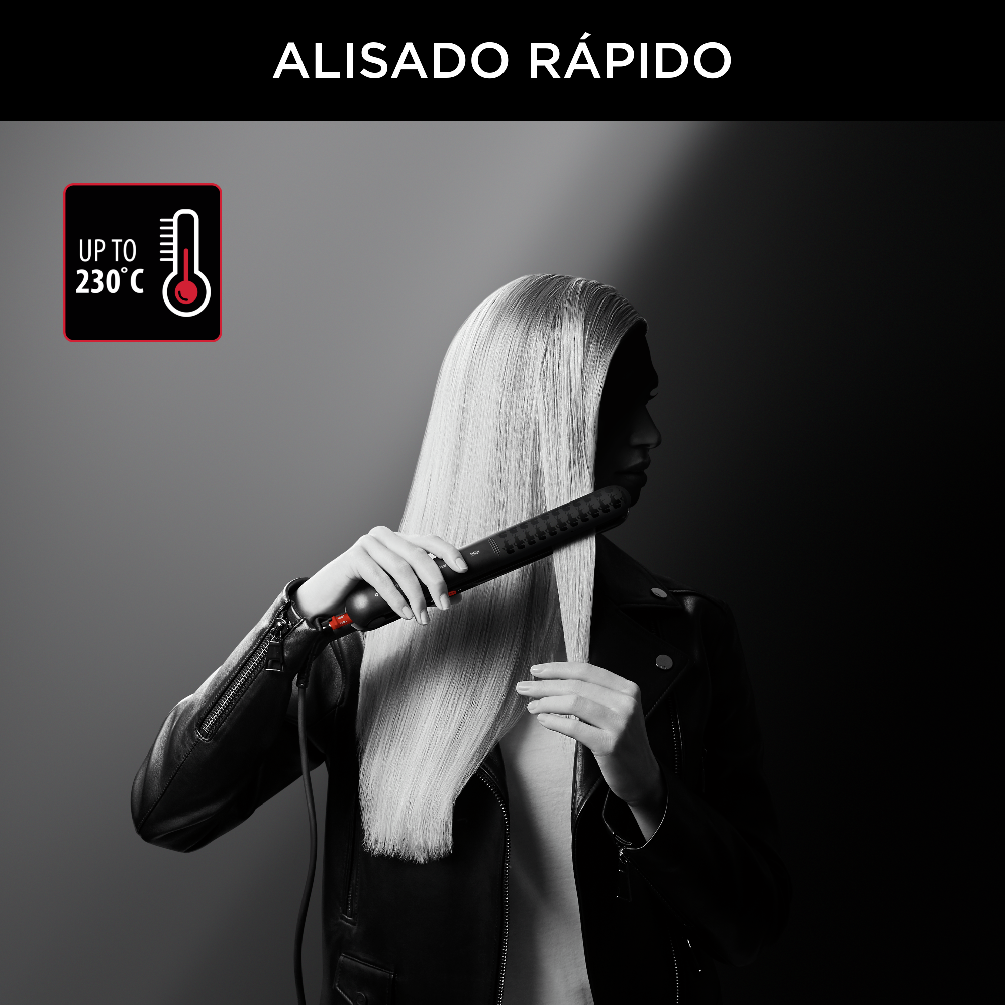 Optiliss Karl Lagerfeld, Plancha de pelo, Revestimiento Keratin & Glow, Liss & Curl