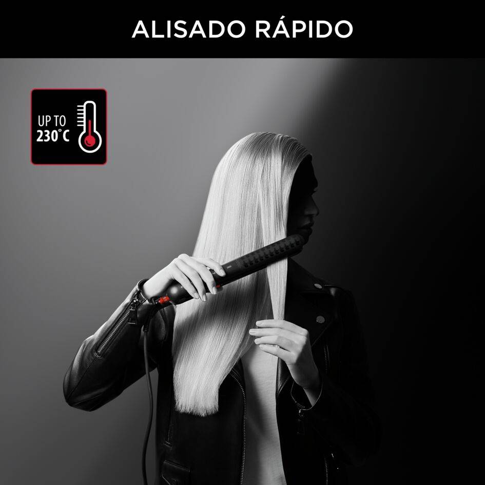 Optiliss Karl Lagerfeld, Plancha de pelo, Revestimiento Keratin & Glow, Liss & Curl