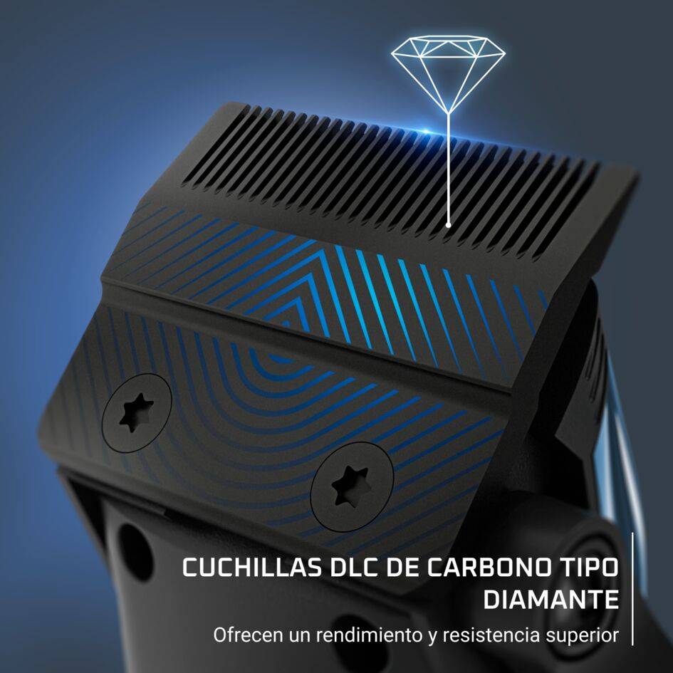 Cortapelos Barber Experience de Rowenta, Revestimiento de carbono tipo diamante (DLC), Gran autonomía