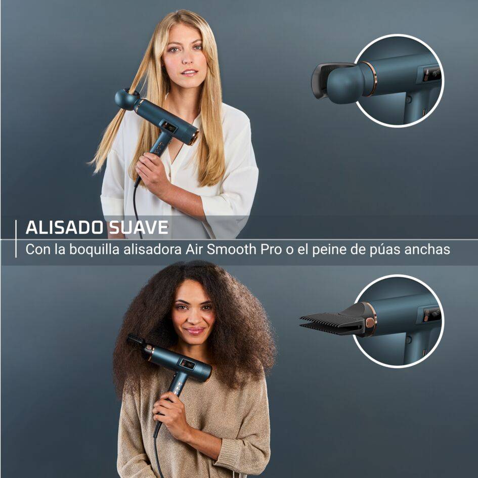 Maestria For You, Secador de pelo, Pantalla LED integrada, 225 km/h, 6 accesorios, Estuche premium