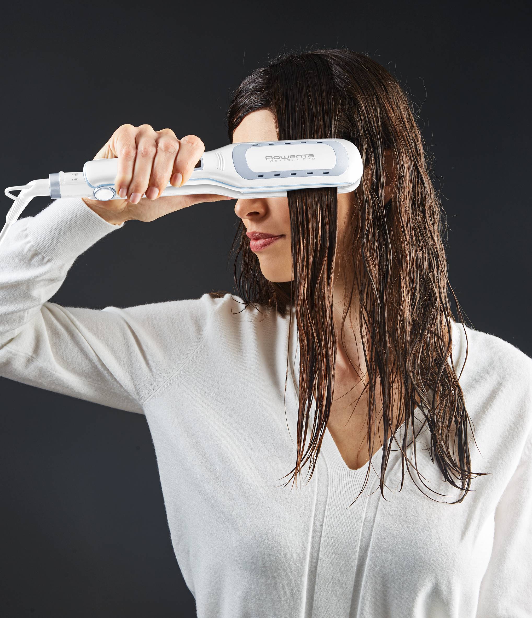 Wet&Dry Pro, Plancha de pelo, Para pelo seco y húmedo, Tecnología iónica, Nano Cerámica