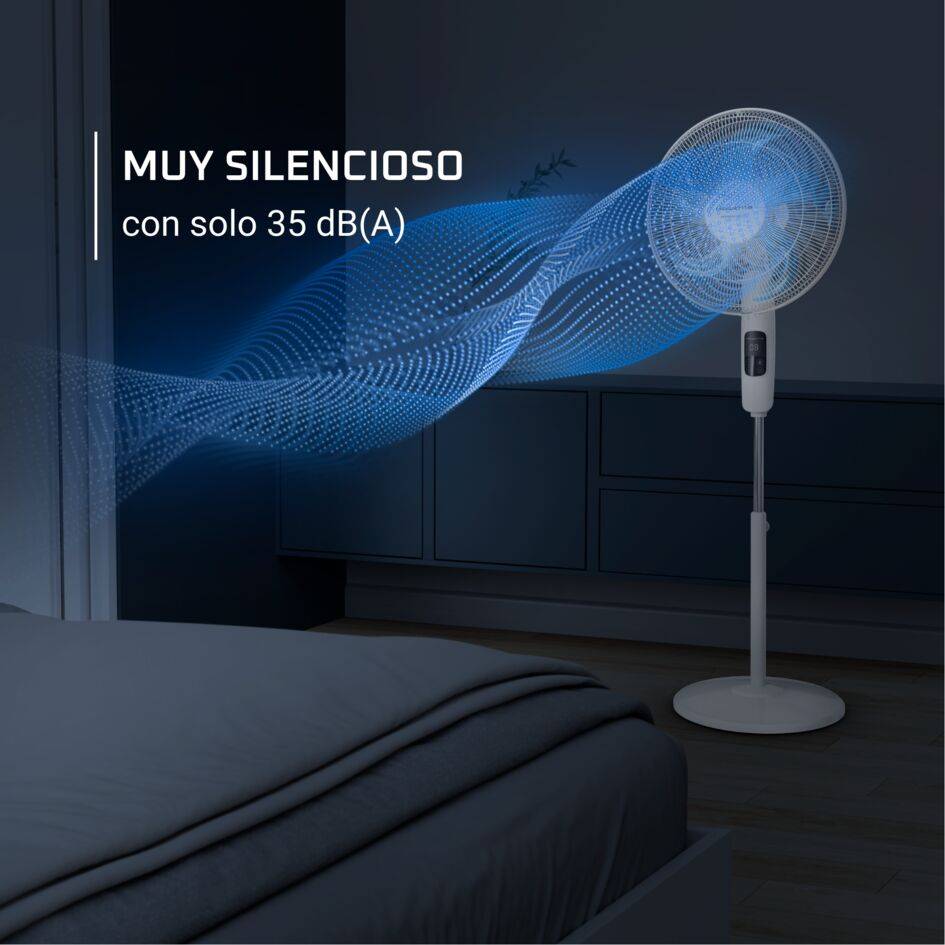 Turbo Silence, ventilador de pie, potente, bajo consumo energético