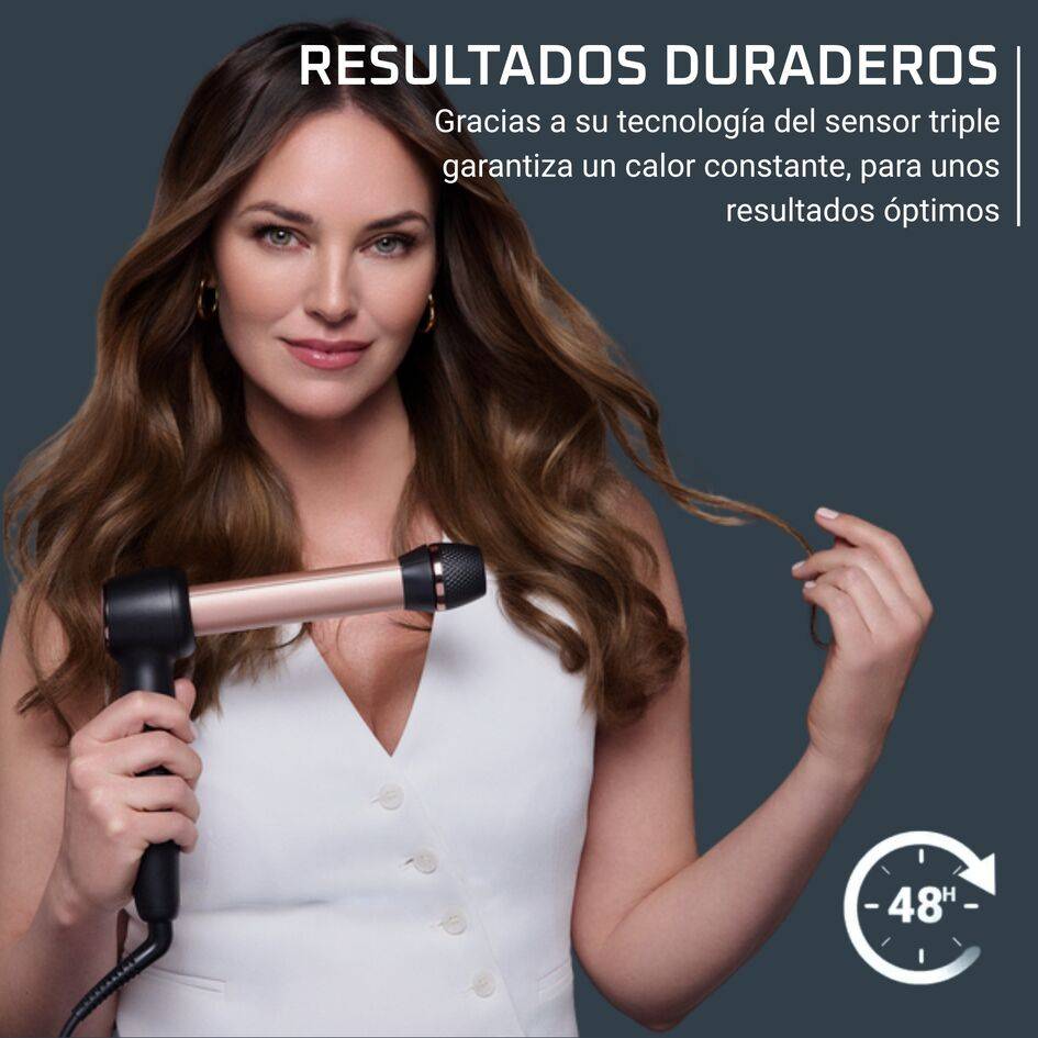 Twist Curl Ultimate Experience, Rizador de pelo, 4 ajustes, 3 tamaños de ondas, Tecnología con sensor, Barril ajustable
