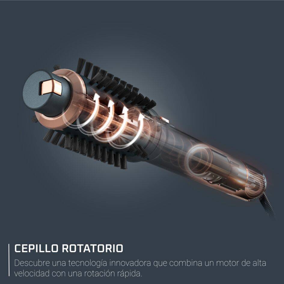 Air Rotate de Rowenta, Cepillo de aire caliente giratorio, Cerdas naturales, Motor de alta velocidad, 160 km/h