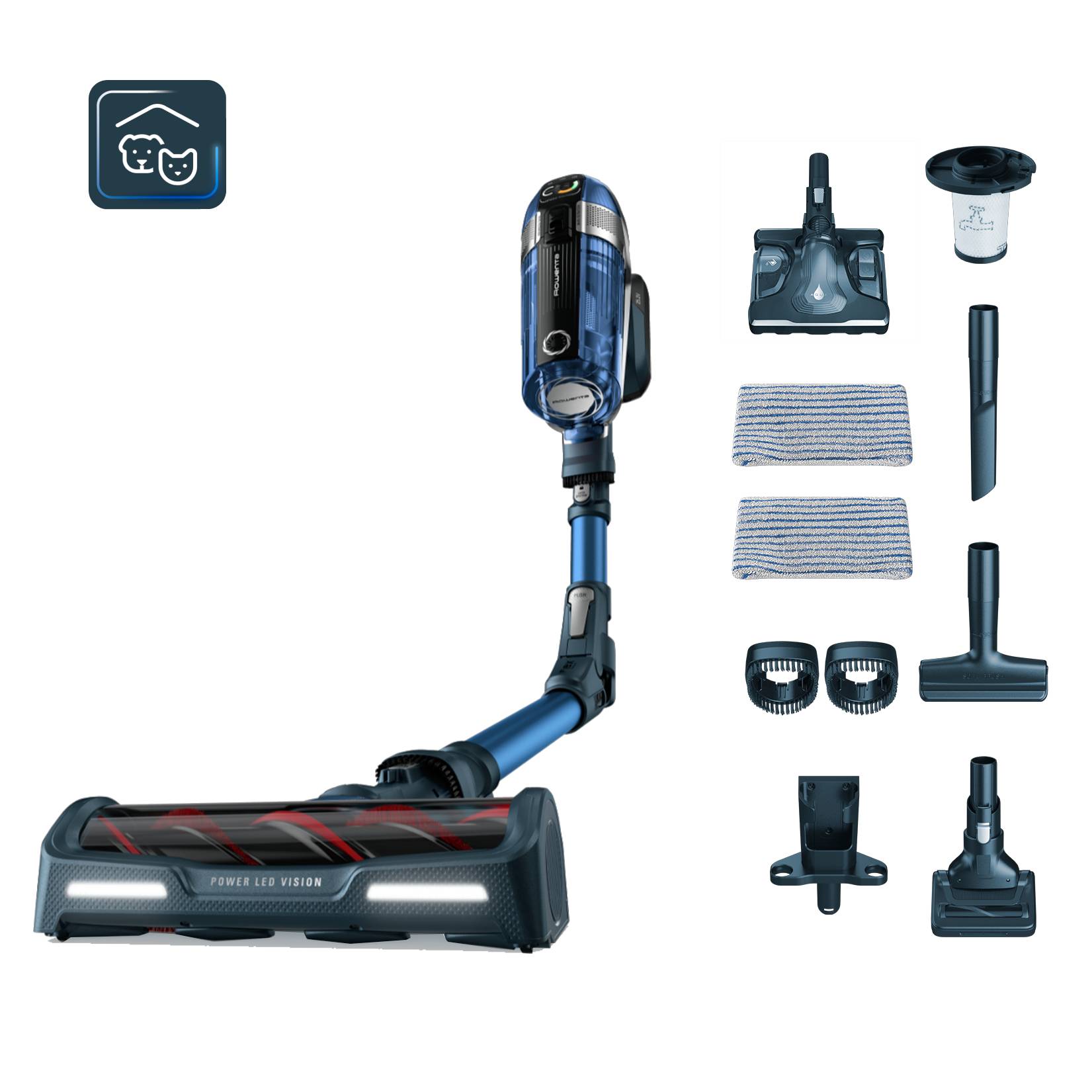X-Force Flex 11.60 Aqua, Aspiradora sin cable, 130 airwatts, Batería 25,2 V, Azul