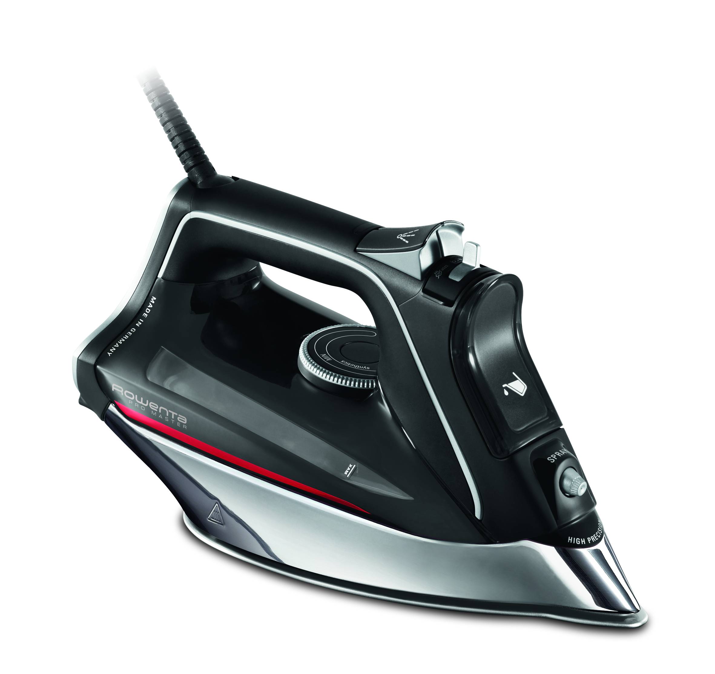 Pro Master, Plancha de vapor, Gran distribución del vapor, Golpe de vapor de 200 g/min, Negra