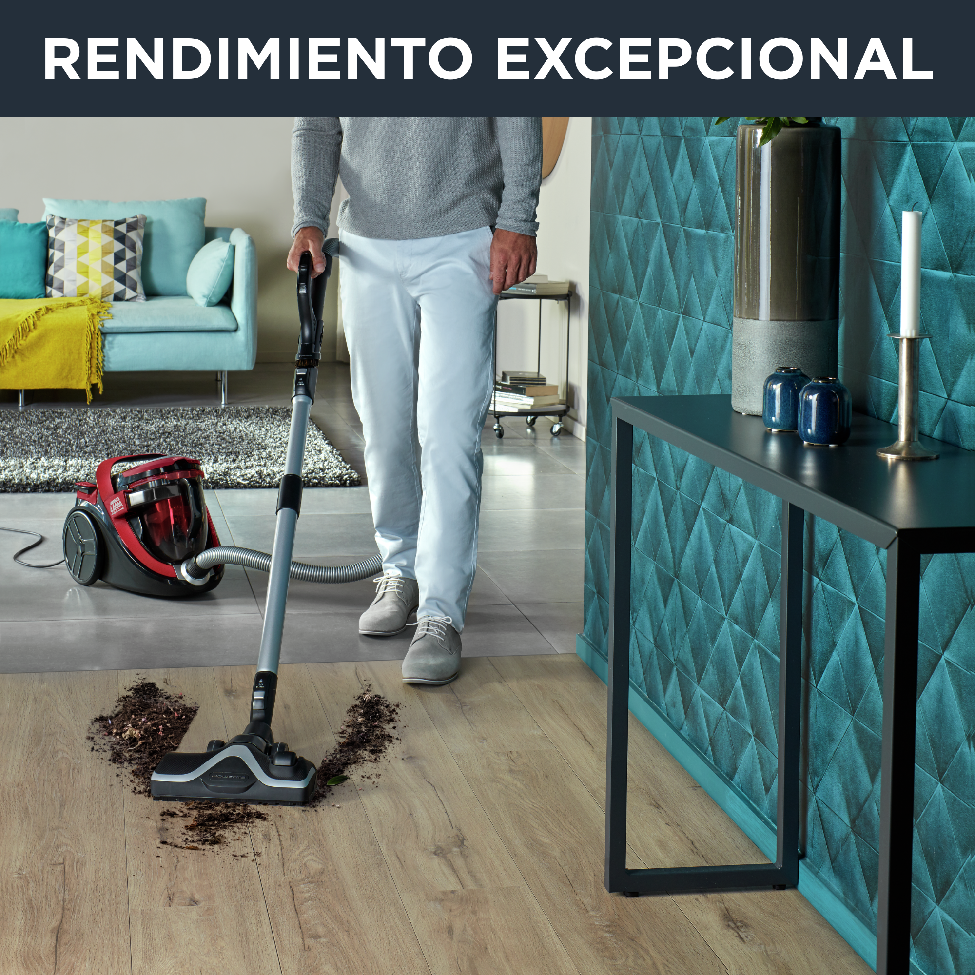 Silence Force Cyclonic, Aspiradora sin bolsa, 2,5 L, Silenciosa, Roja