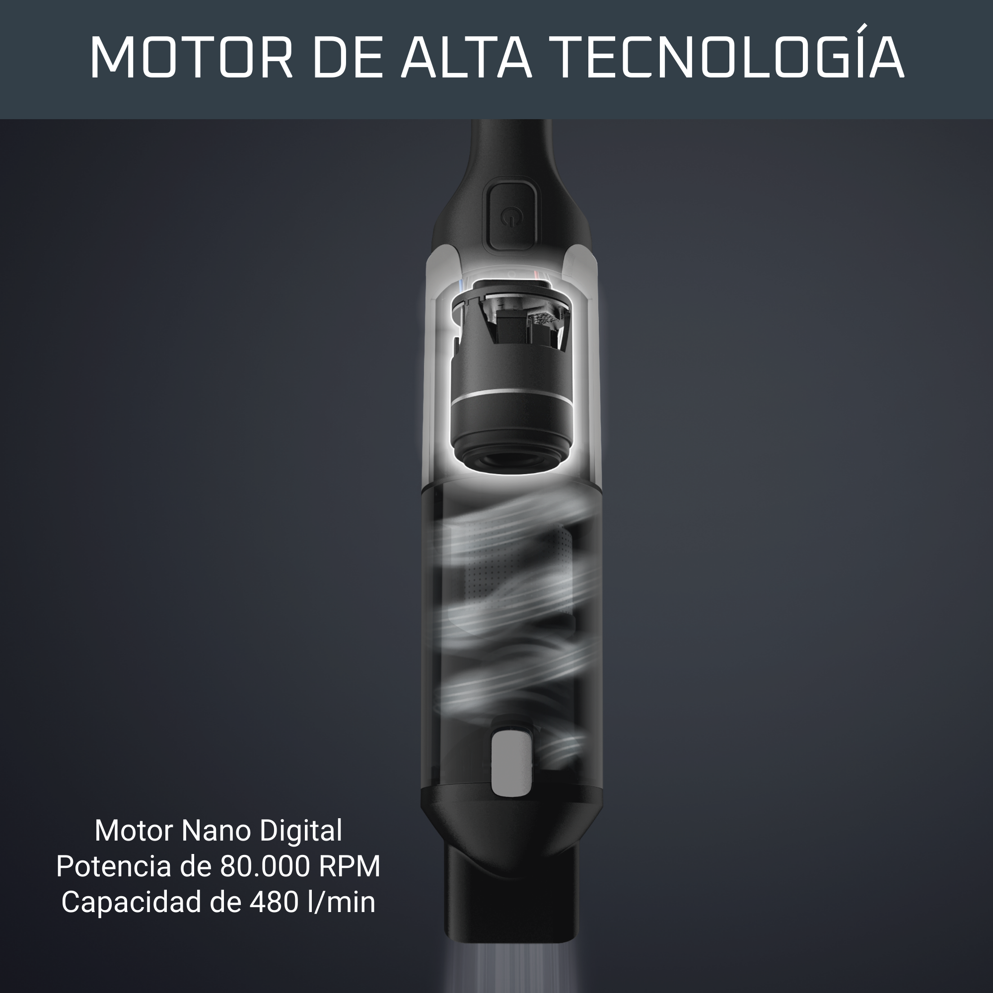 X-Touch de Rowenta, Aspiradora de Mano Sin Cable, Compacta, Gran Potencia de Limpieza, Motor Nano Digital