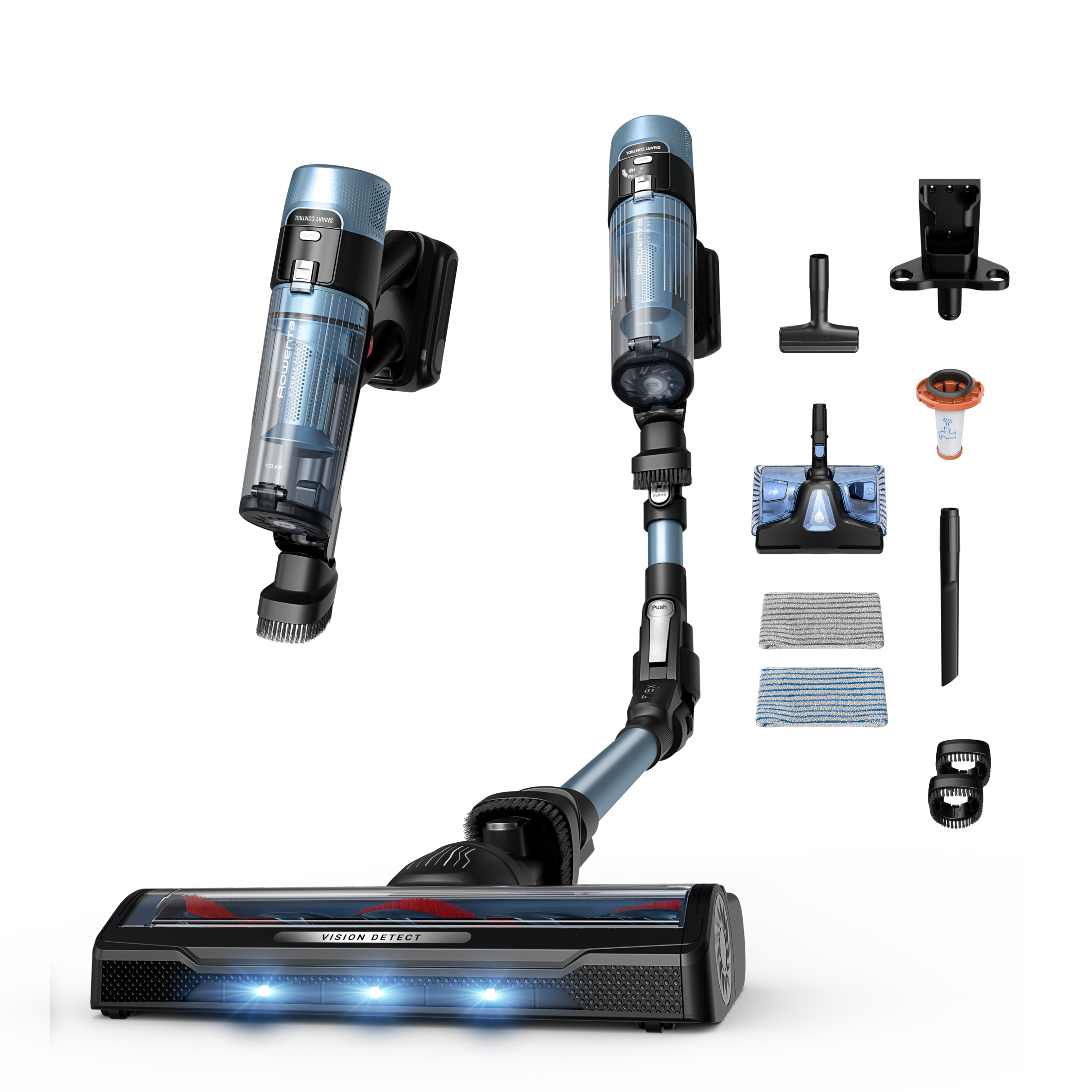 X-Force Flex 10.80 de Rowenta, Aspiradora Sin Cable, hasta 120 AW, Con LEDs azules, Gran autonomía, Modelo Allergy