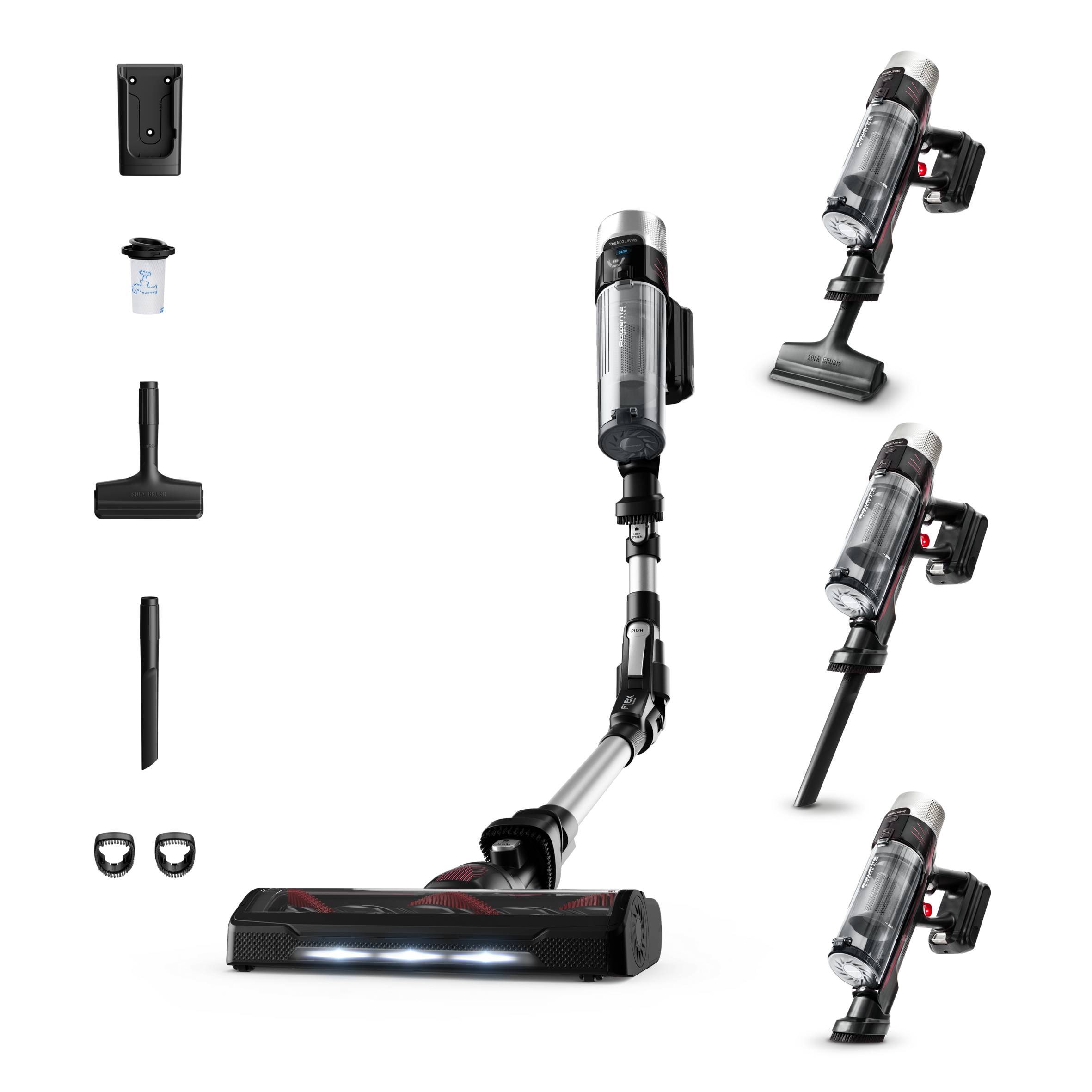 X-Force Flex 9.60 de Rowenta, Aspiradora Escoba Sin Cable, 100 AW, 45 min Autonomía, Tecnología Flex