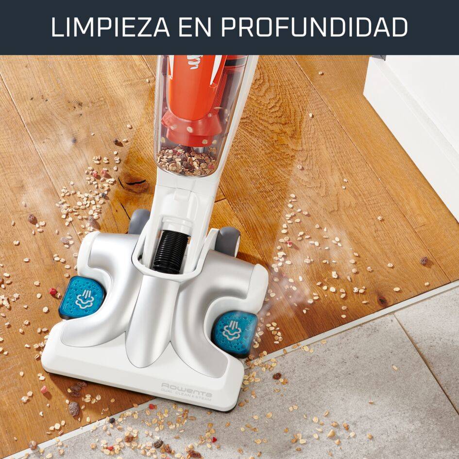 Clean & Steam 3 en 1, Aspiradora con limpieza a vapor, Desmontable, Accesorios versátiles