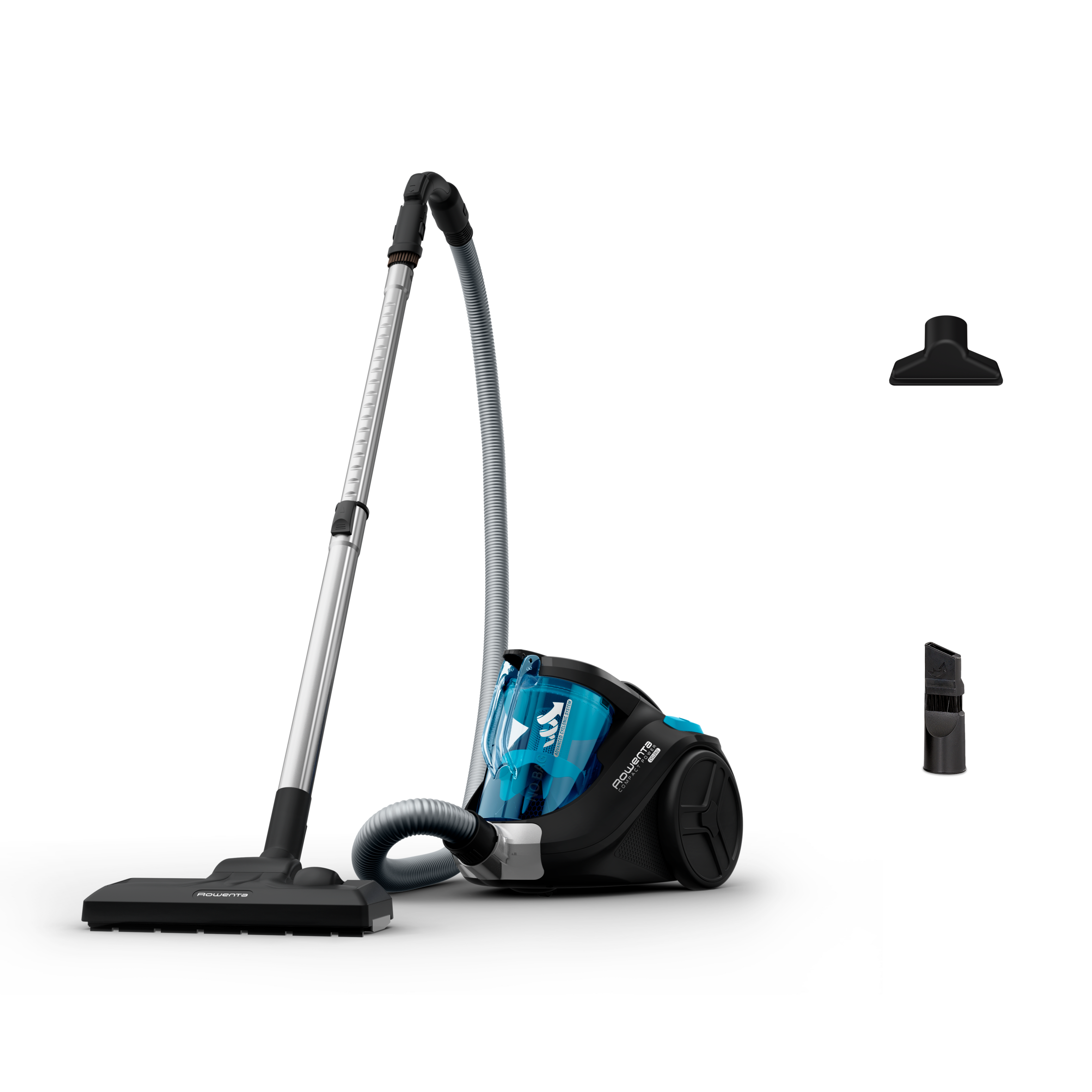 COMPACT POWER CYCLONIC CLASSIC NEGRO Y AZUL + 2 ACCESORIOS