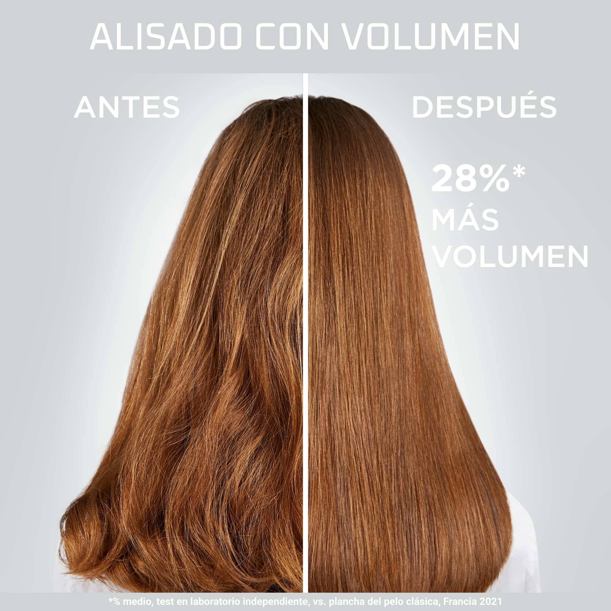 Volumizer, Plancha de pelo, 3D Volume Booster, Cepillo integrado, Blanco